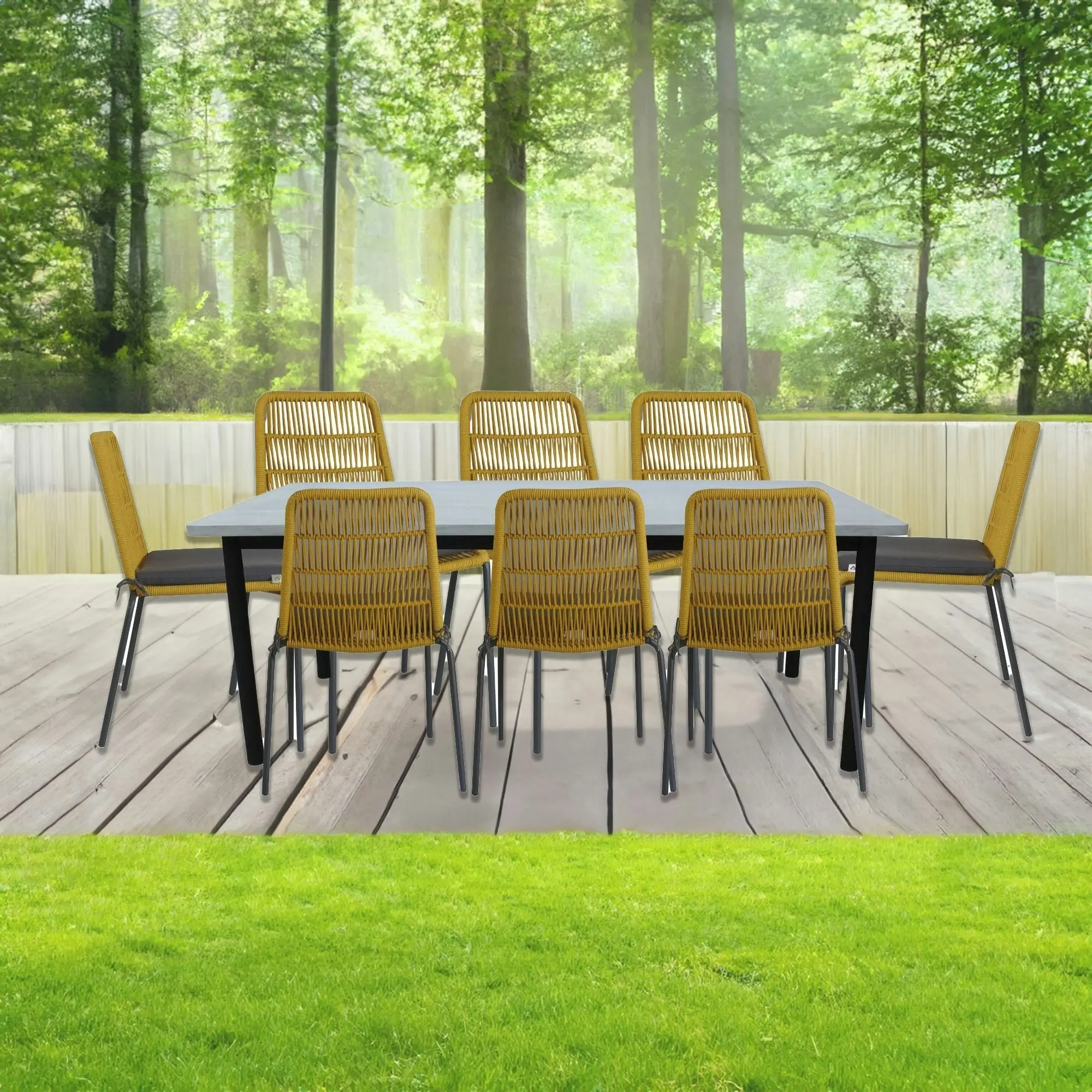 Lara 9pc 240cm Outdoor Dining Table Chair Set