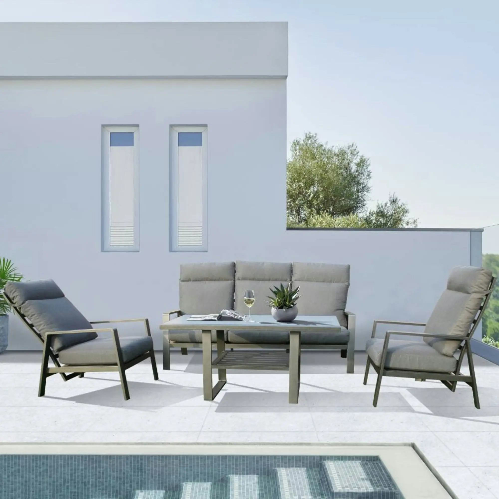 Pearl 4pc Outdoor Sofa Lounge Set