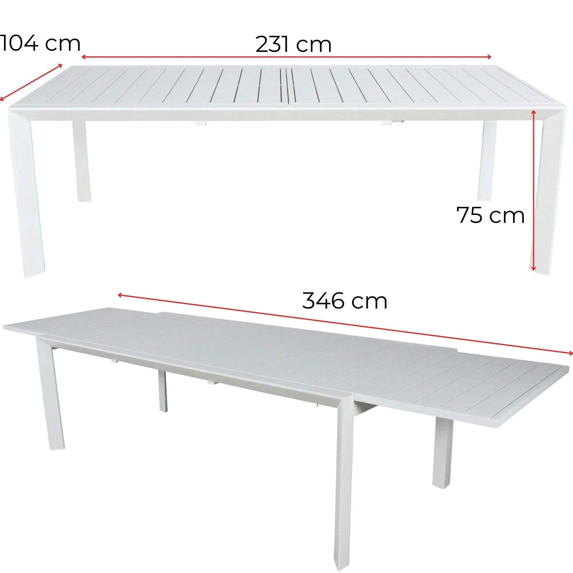 Iberia 230-345cm Outdoor Extensible Dining Table