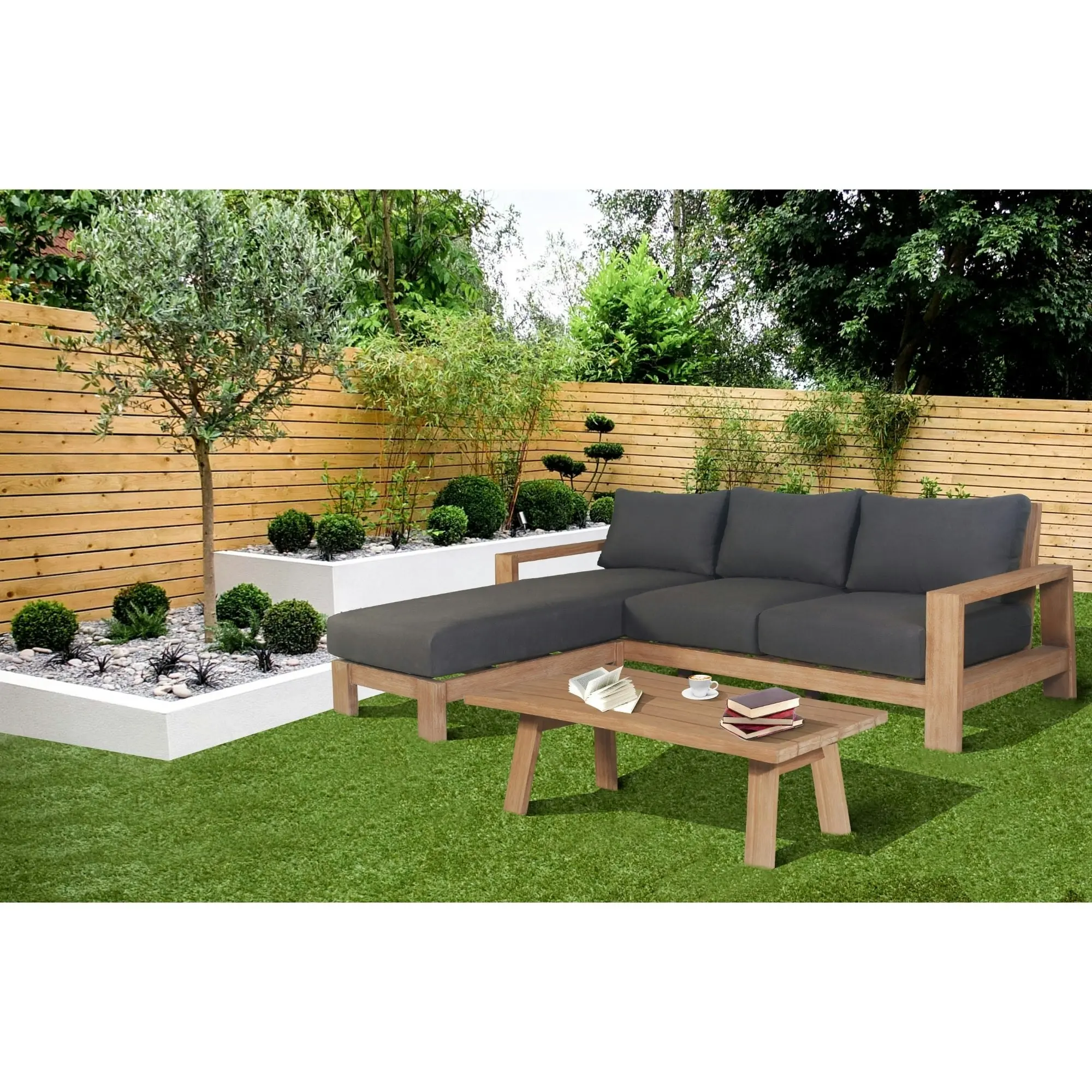 Stud 3 Seater Outdoor Sofa with Reversible Chaise