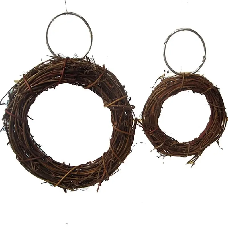 Natural Woven Wood Hanging Bird Swing Toy 10-15cm