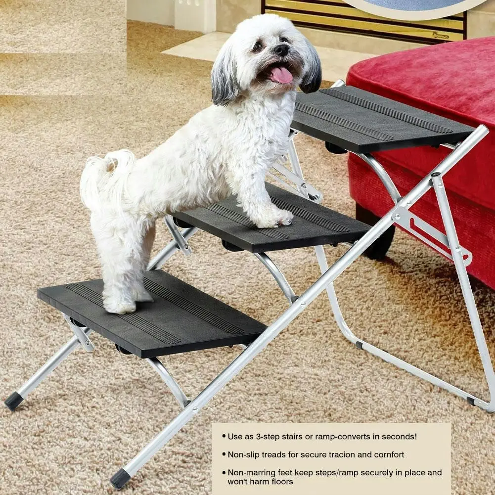 Lightweight 3 Step Folding Pet Ladder Ramp. Holds up to 45kg