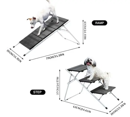 Lightweight 3 Step Folding Pet Ladder Ramp. Holds up to 45kg