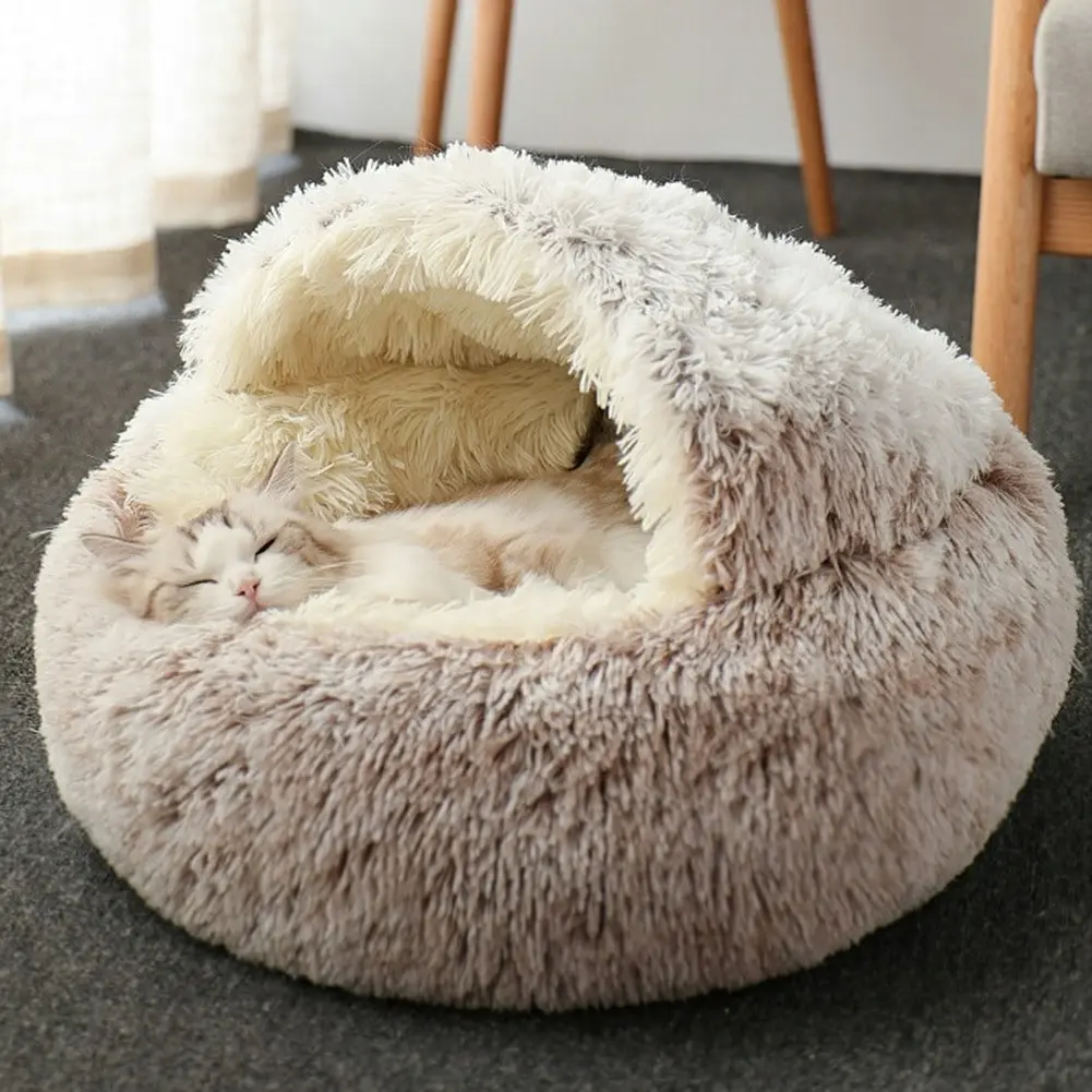 40/50cm Super Soft Cat Dog Bed Round Sleeping Cushion