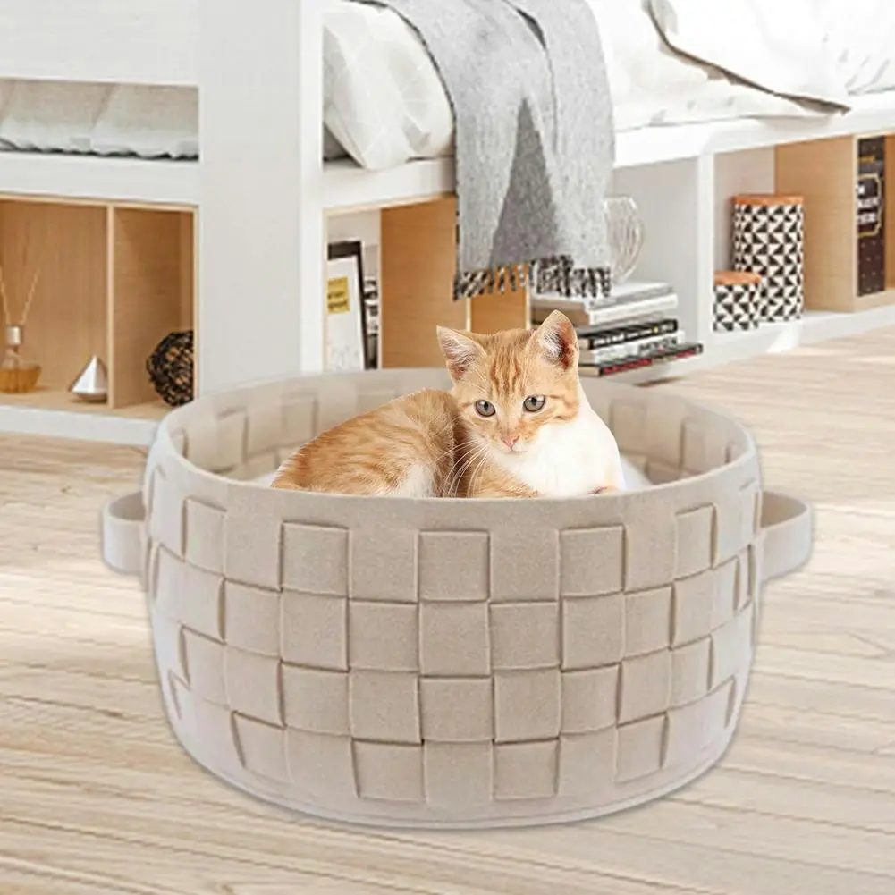 Soft Round Cat Kitten Puppy Cushion Nest Bed 40cm