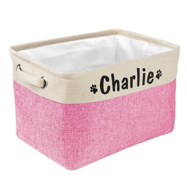 Personalized Canvas Dog Toy Storage Basket 5 colours