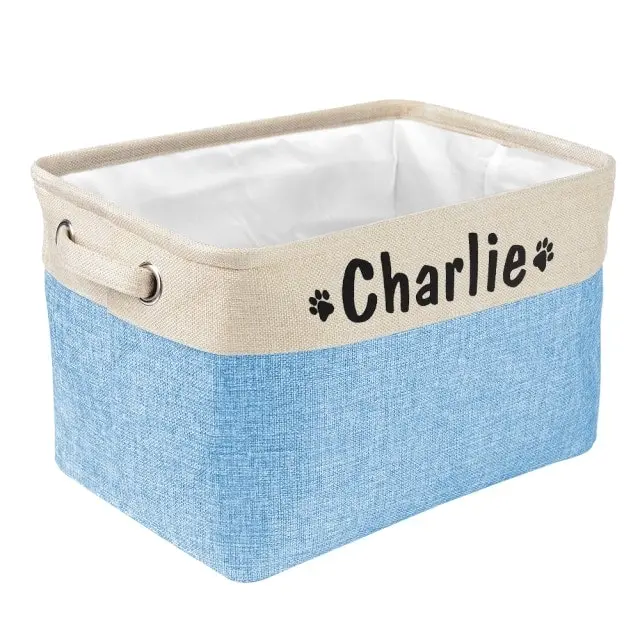 Personalized Canvas Dog Toy Storage Basket 5 colours