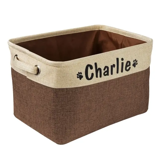 Personalized Canvas Dog Toy Storage Basket 5 colours