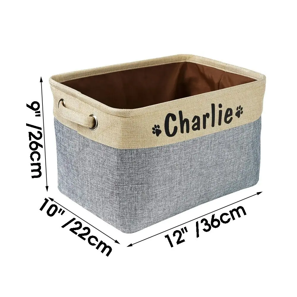 Personalized Canvas Dog Toy Storage Basket 5 colours