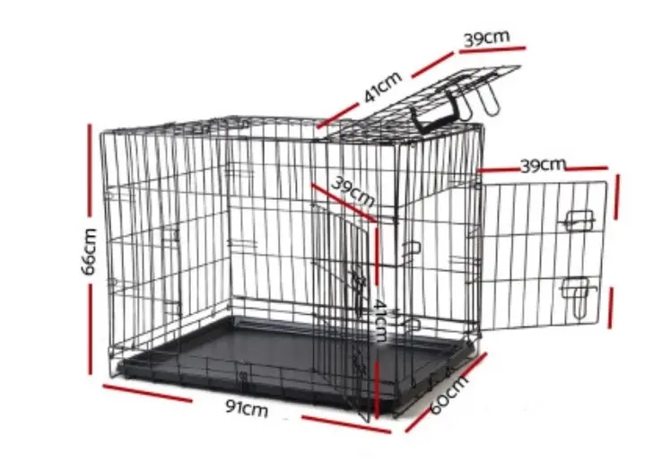 i.Pet Pet Dog or Cat Crate Cage – Black, 4 sizes S,M,L,XL