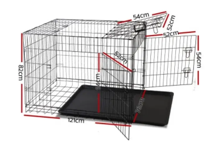 i.Pet Pet Dog or Cat Crate Cage – Black, 4 sizes S,M,L,XL