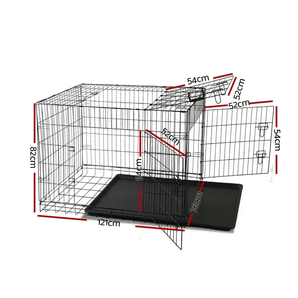 i.Pet Pet Dog or Cat Crate Cage – Black, 4 sizes S,M,L,XL