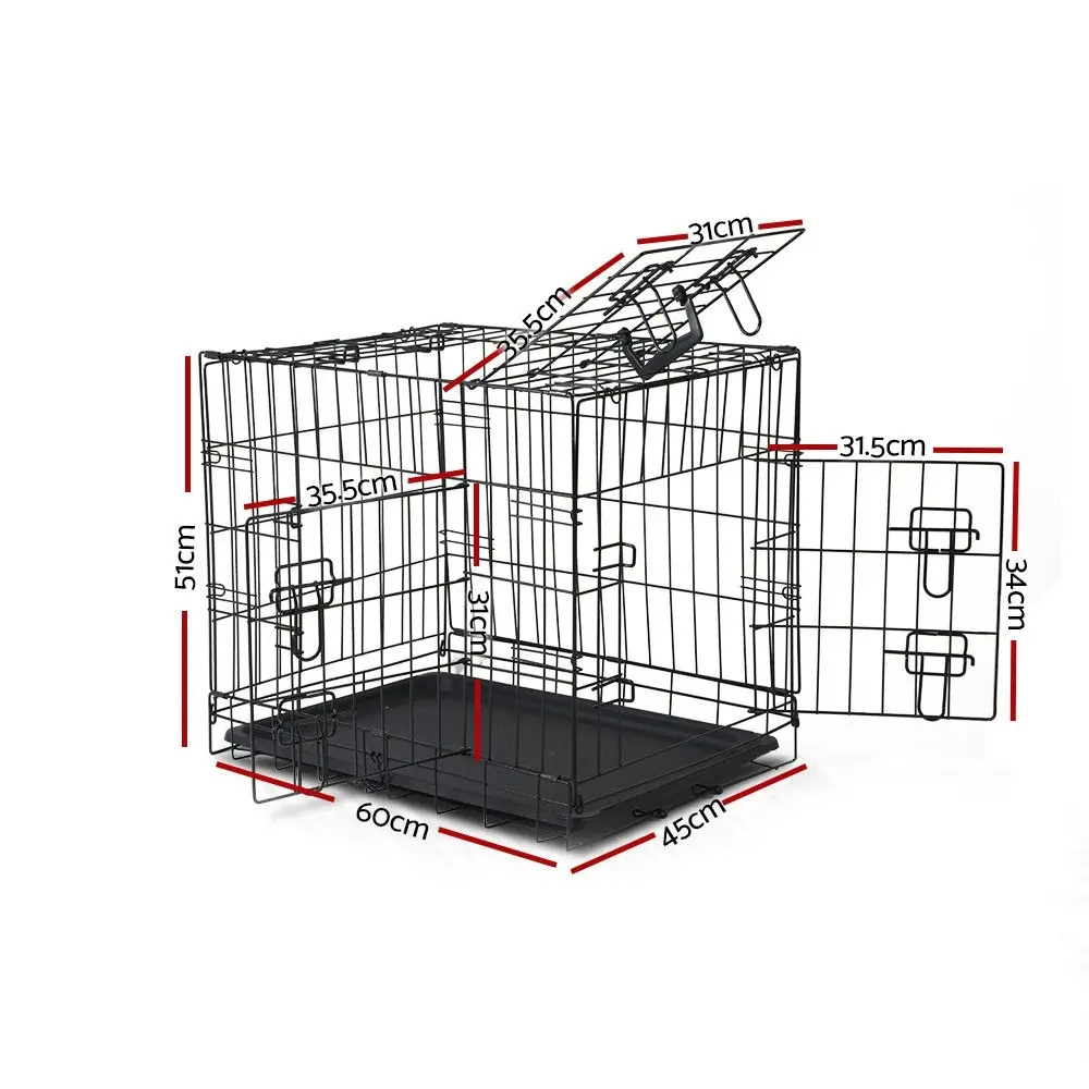 i.Pet Pet Dog or Cat Crate Cage – Black, 4 sizes S,M,L,XL