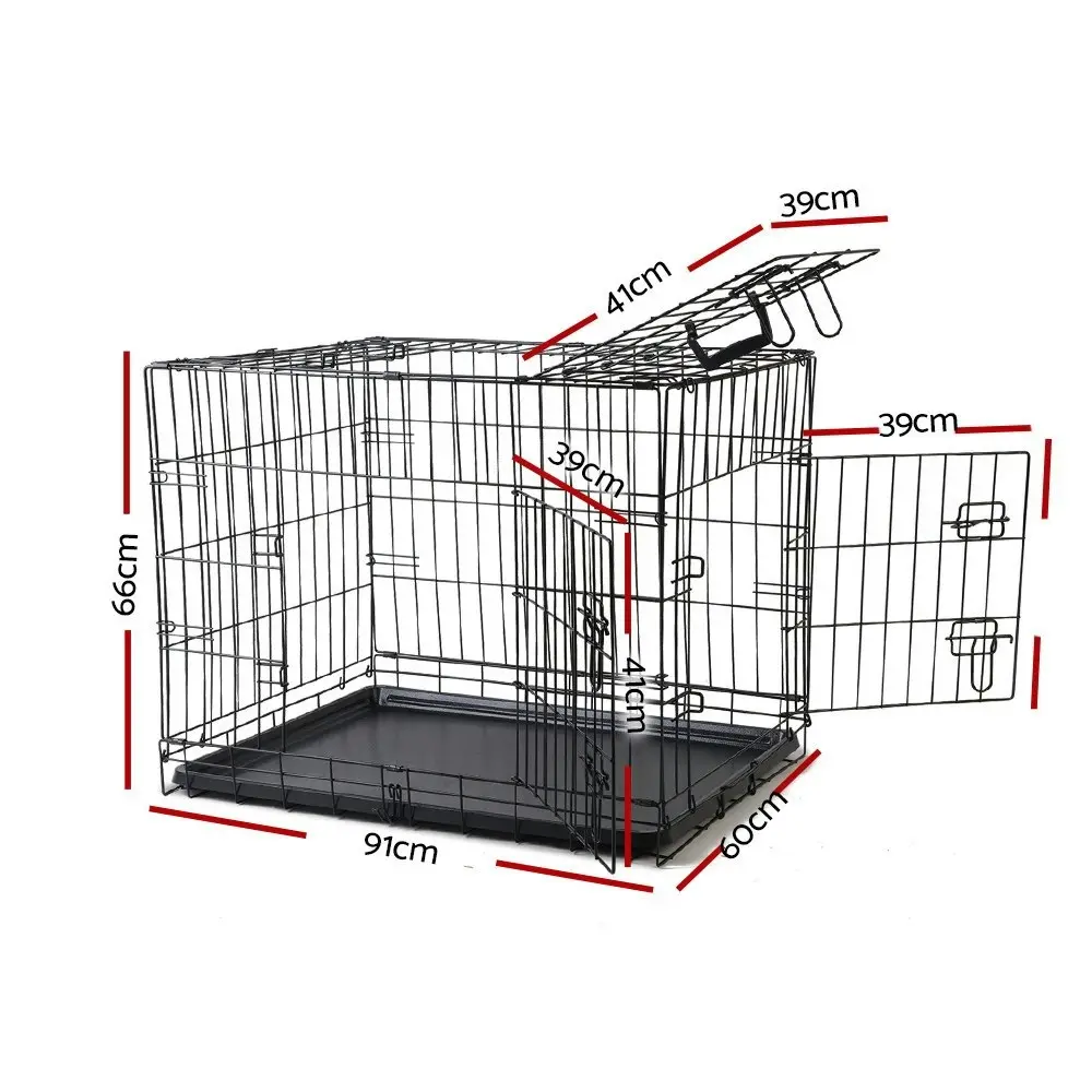 i.Pet Pet Dog or Cat Crate Cage – Black, 4 sizes S,M,L,XL