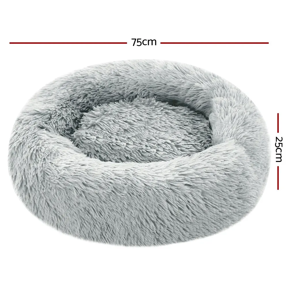 Plush Calming Dog Cat Round Pet Bed, S-XL, 6 colours