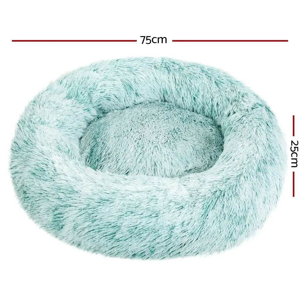 Plush Calming Dog Cat Round Pet Bed, S-XL, 6 colours