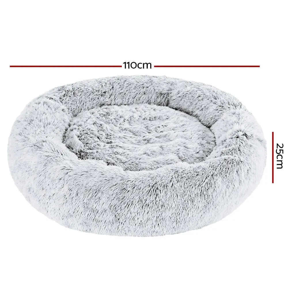 Plush Calming Dog Cat Round Pet Bed, S-XL, 6 colours