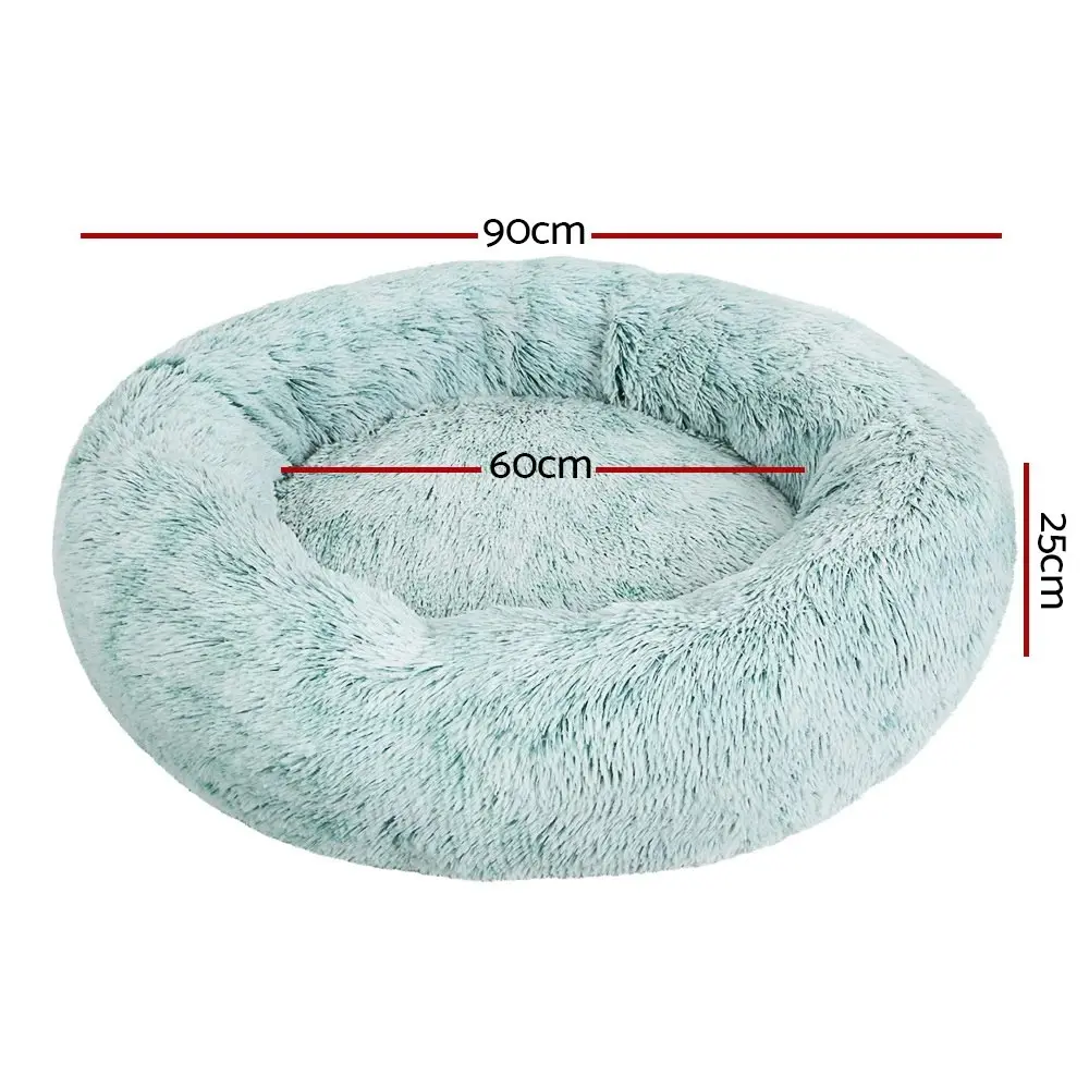 Plush Calming Dog Cat Round Pet Bed, S-XL, 6 colours