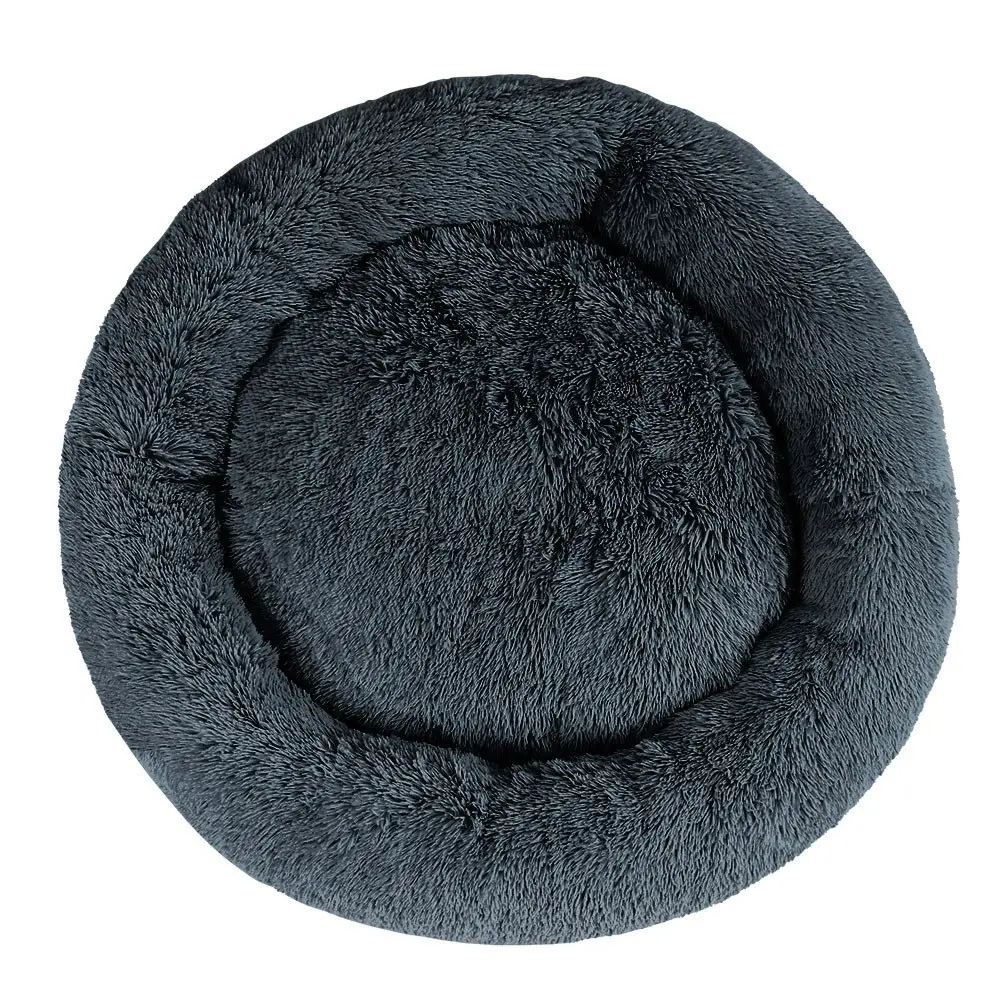 Plush Calming Dog Cat Round Pet Bed, S-XL, 6 colours