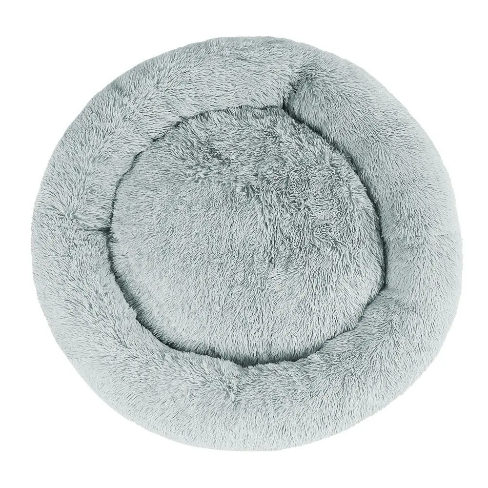 Plush Calming Dog Cat Round Pet Bed, S-XL, 6 colours