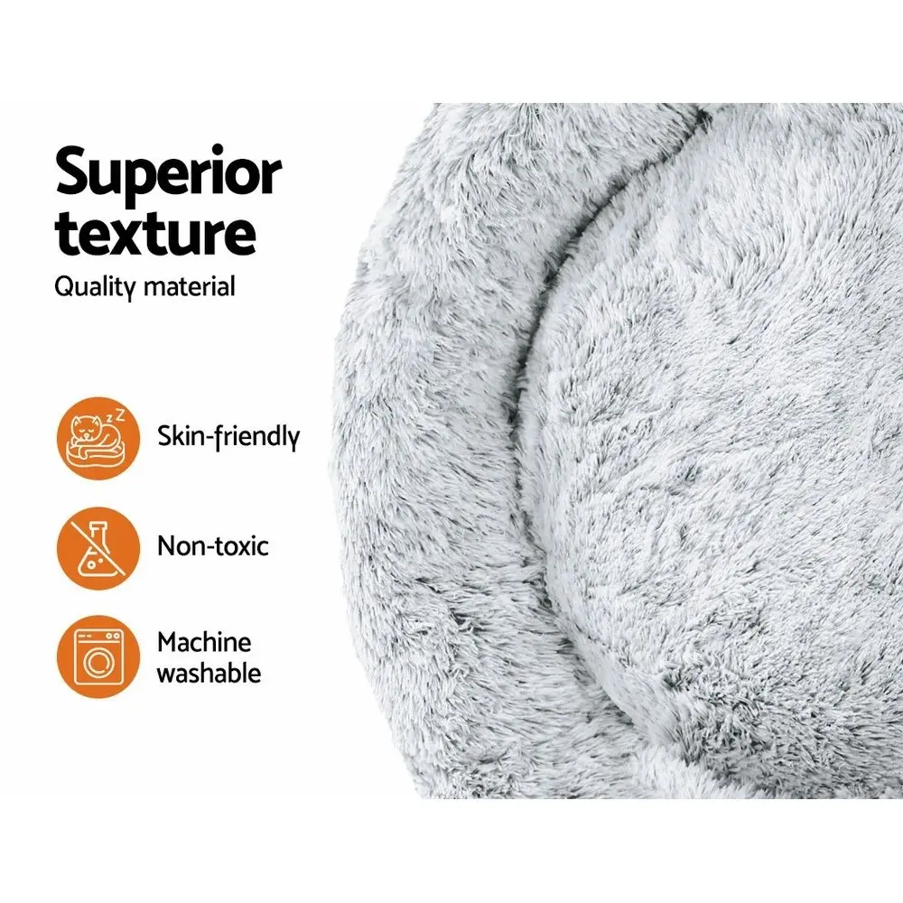 Plush Calming Dog Cat Round Pet Bed, S-XL, 6 colours