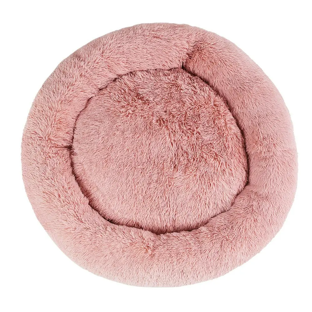 Plush Calming Dog Cat Round Pet Bed, S-XL, 6 colours