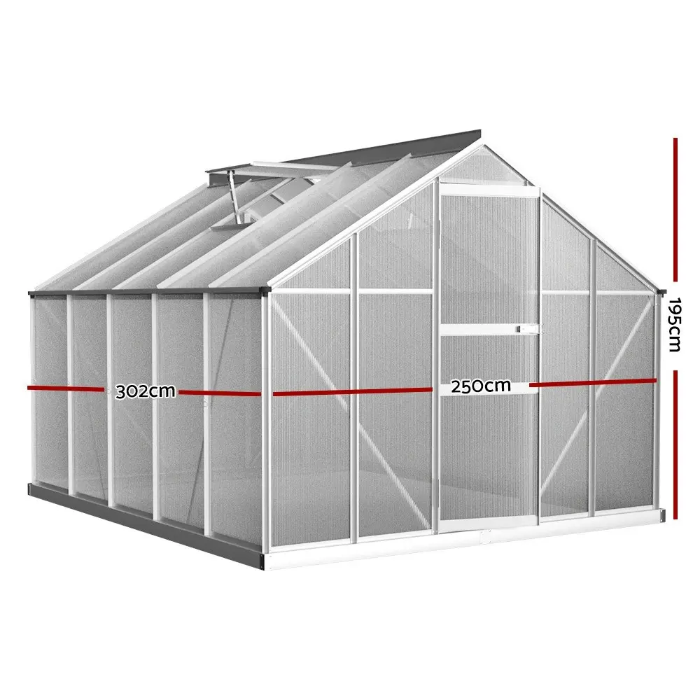 Greenfingers Aluminium Greenhouse 3m x 2.5m