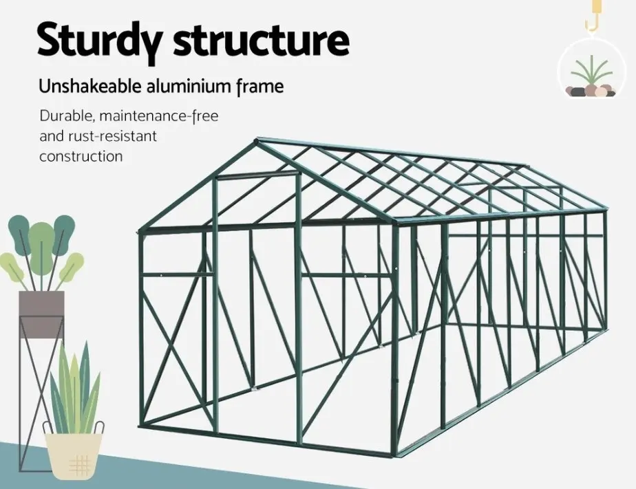 Greenfingers Aluminium Greenhouse 4.43X2.44M