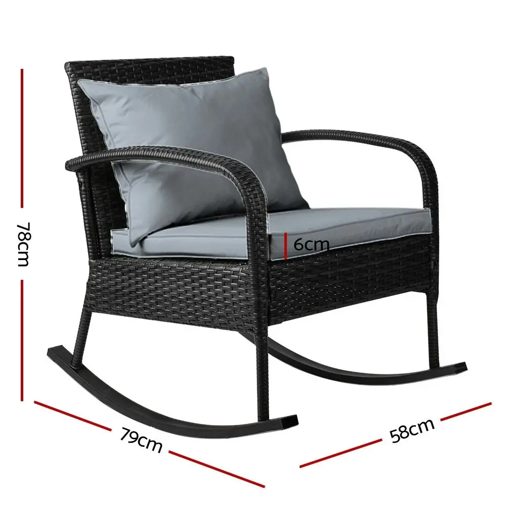 Gardeon Outdoor Wicker Rocking Chair Garden Patio Furniture