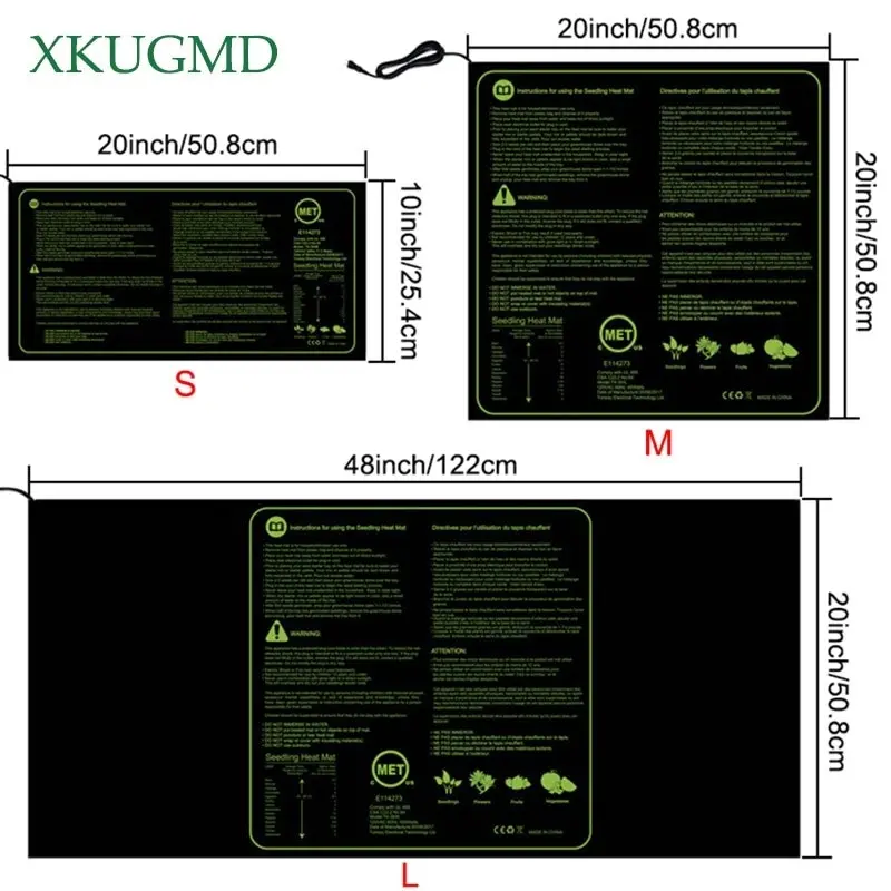 Seedling Propagation Heat Mat 3 sizes, EU/US/UK/AU Plug