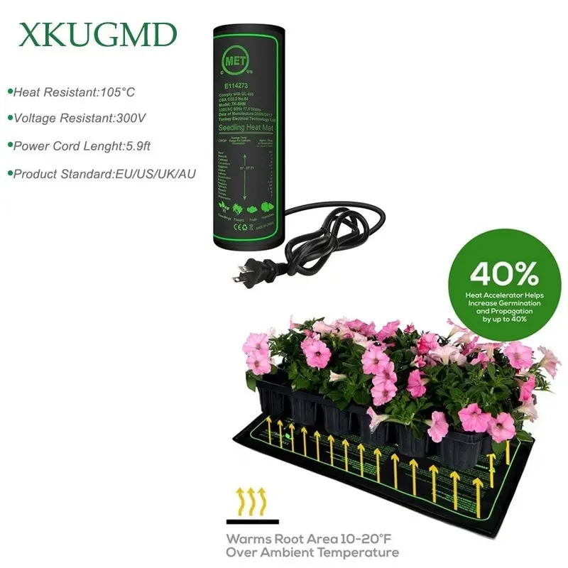 Seedling Propagation Heat Mat 3 sizes, EU/US/UK/AU Plug