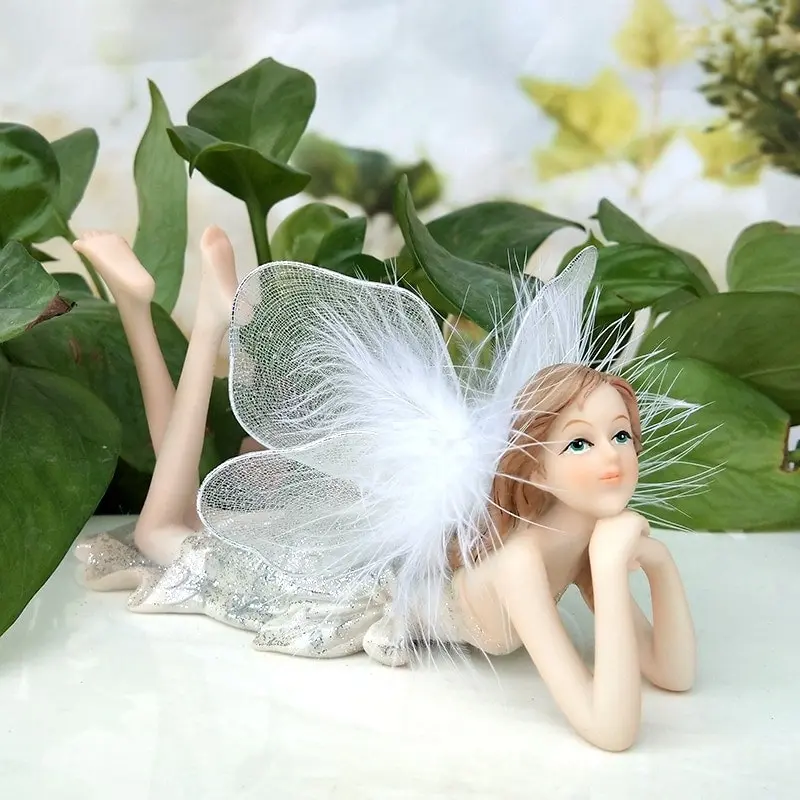 Miniature White Garden Fairy Angel Decoration