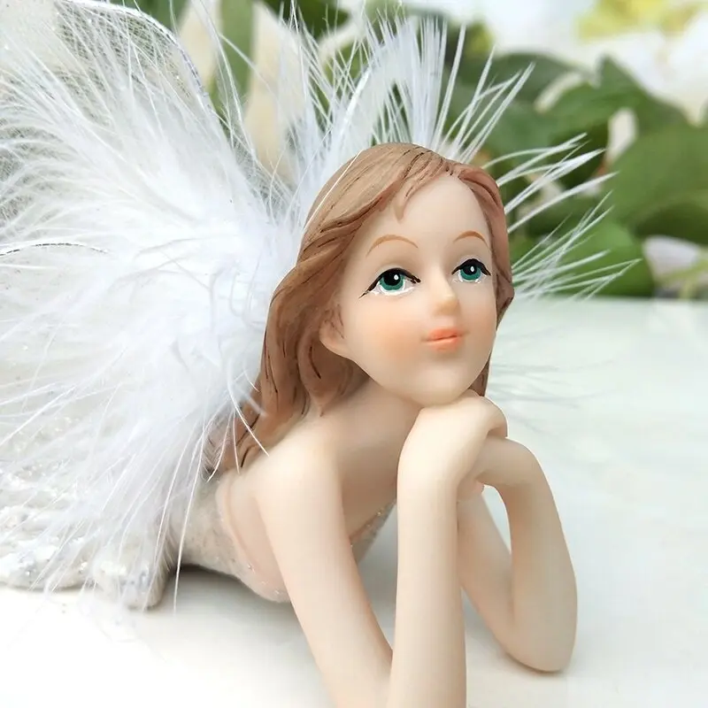 Miniature White Garden Fairy Angel Decoration