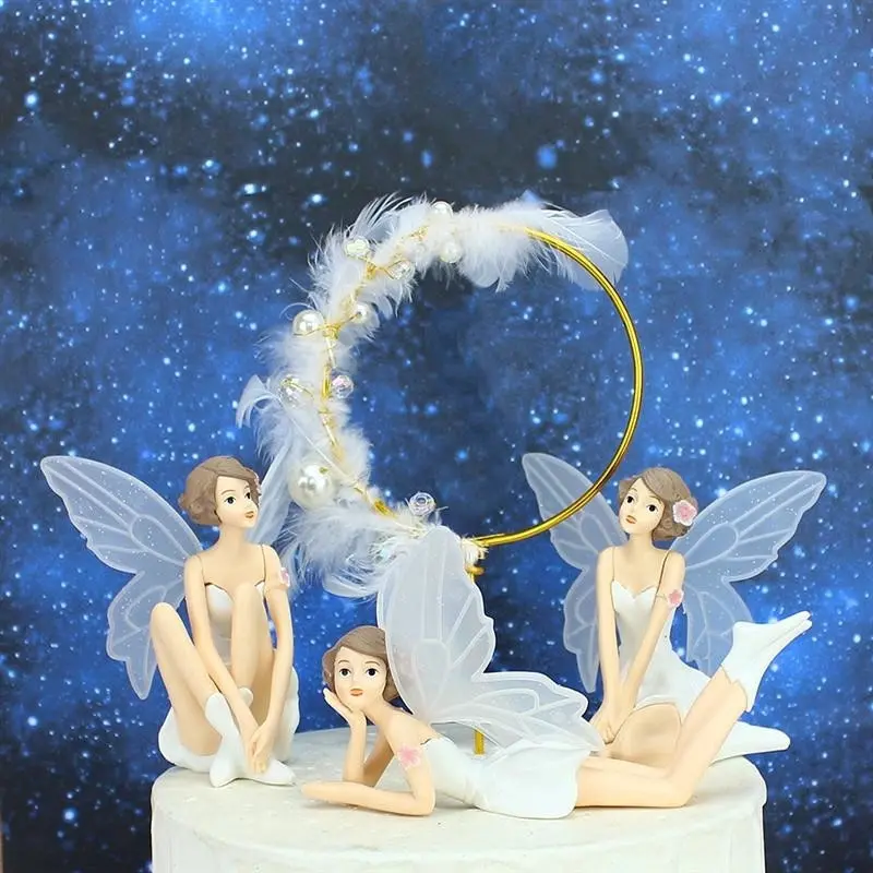 3PCS Fairy/Angel Miniature Set Fairy Garden, Cake Topper Ornament