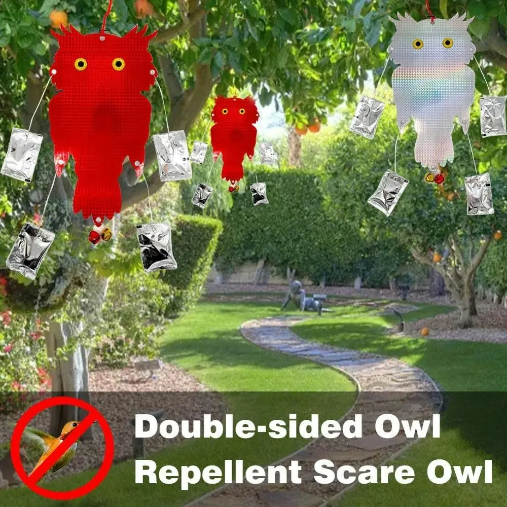 Garden Laser Reflective Simulation Owl Hanging Bird Scarer