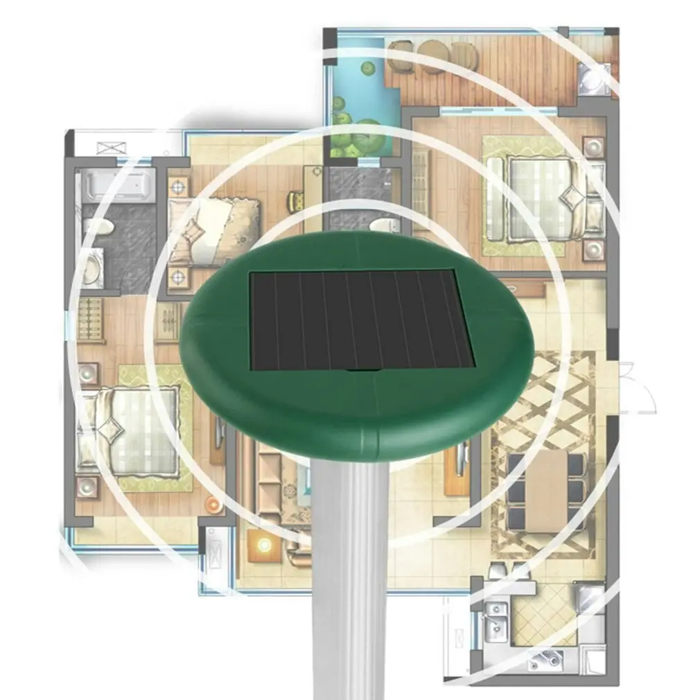 2 PCS Ultrasonic Solar Snake Repeller. Range 60 meters diameter.