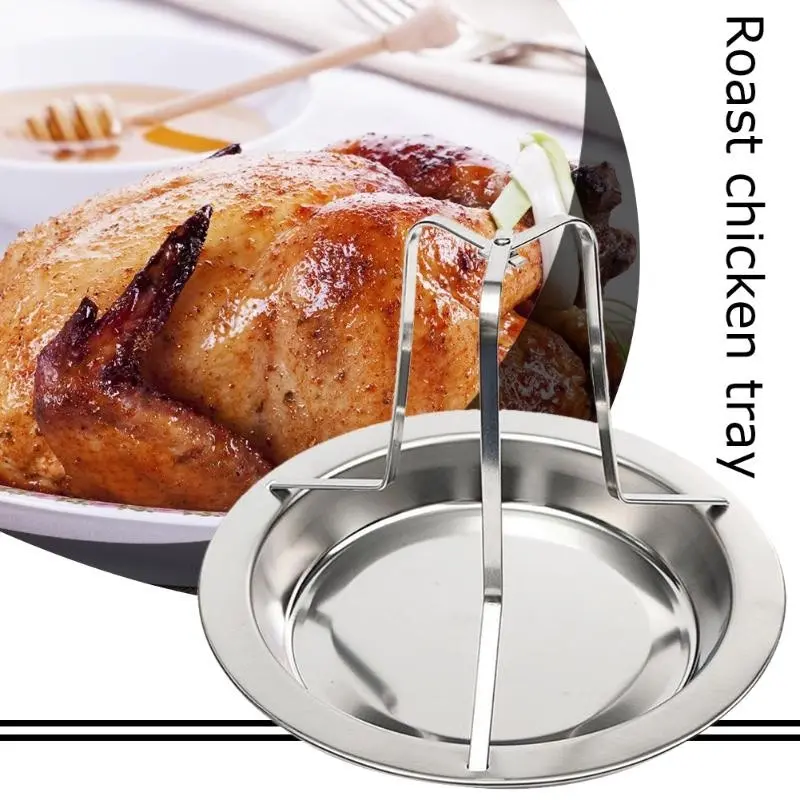 Stainless Steel BBQ Grill Chicken Roaster Stand