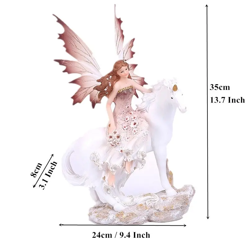 16-35cm Fairy, Unicorn Statue Ornament. 7 Styles.