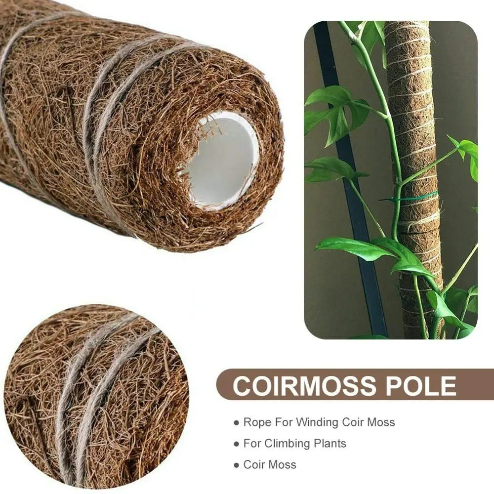 45cm Strong Natural Coconut Moss Fibre Plant Support Stake