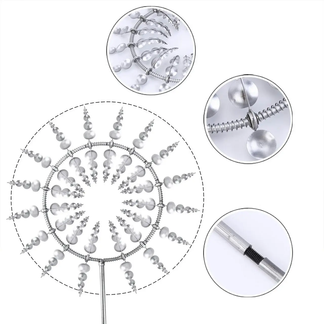 95cm Large Metal Kinetic Garden Wind Spinner Duel Rotating Windmill