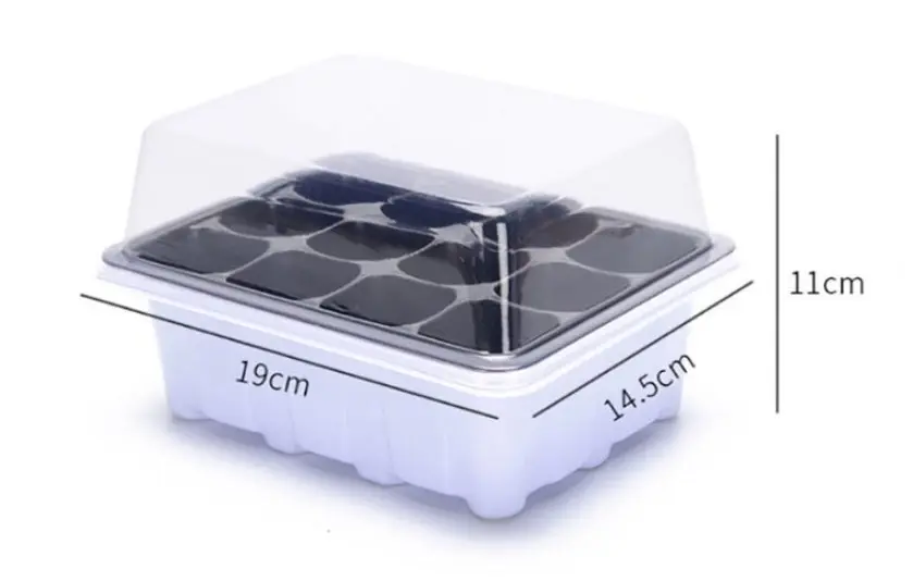 5-10pc Plant 12 Cell Seedling Starter Trays With Lid