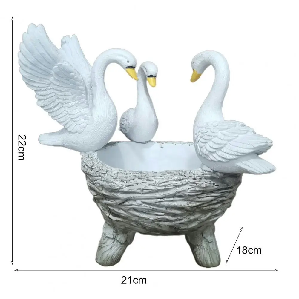 Decorative Resin Swan Garden Pot Display Stand Decor