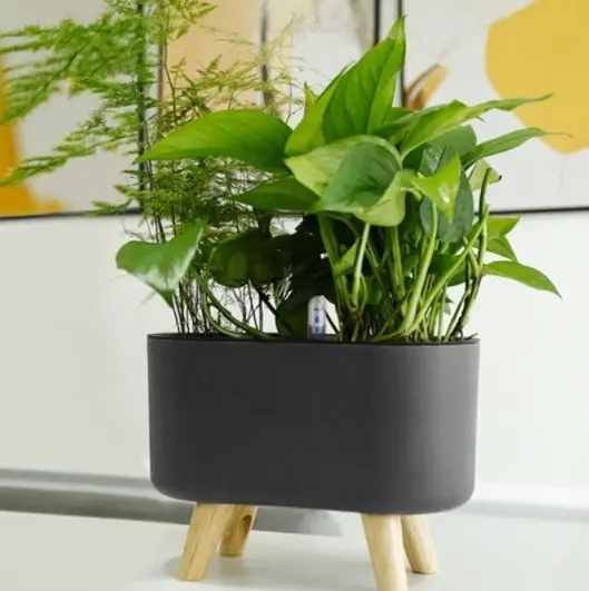 Self watering plant flower pots with water level indicator