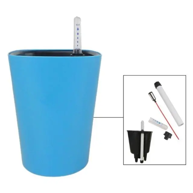 Self watering plant flower pots with water level indicator