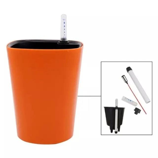 Self watering plant flower pots with water level indicator