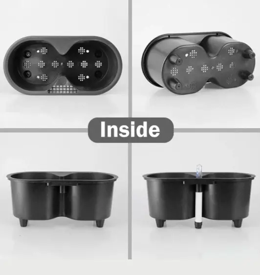 Self watering plant flower pots with water level indicator