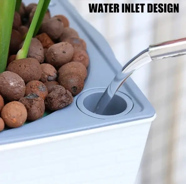 Self watering plant flower pots with water level indicator