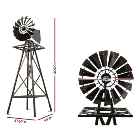 Metal Weathervane Windmill, 5 sizes, 2 colours