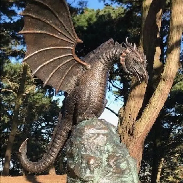 Large Dragon Water Fountain Sculpture Garden Statue