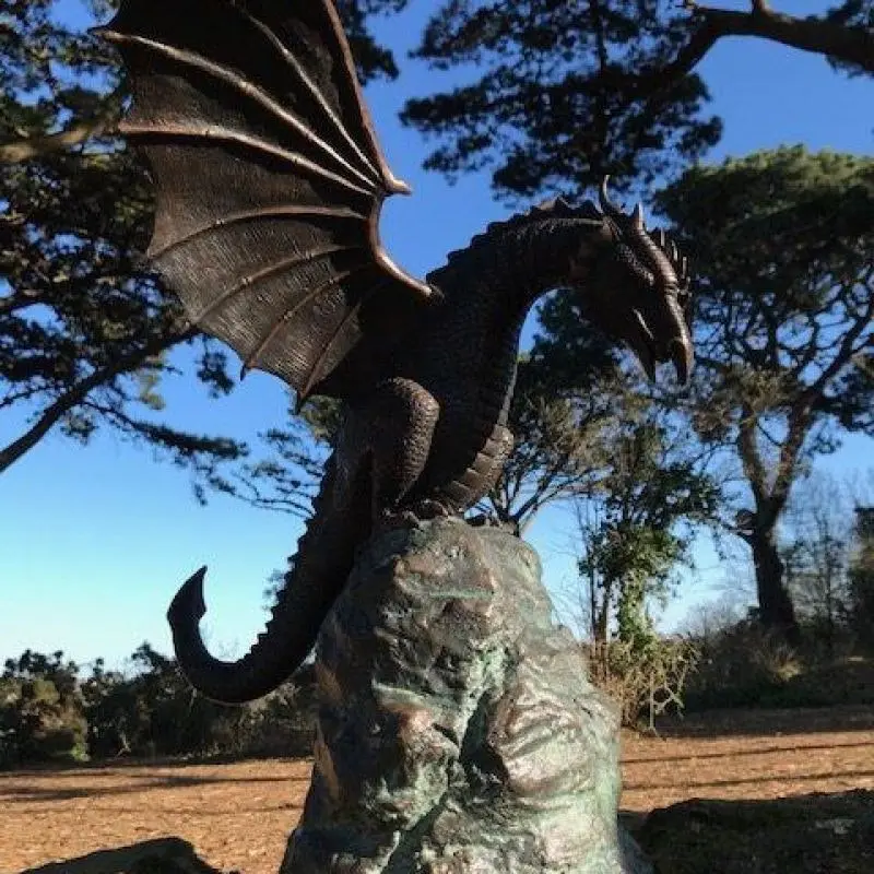 Large Dragon Water Fountain Sculpture Garden Statue